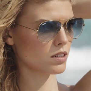 Ray Ban 55mm Blue Gradient Aviator Sunglasses